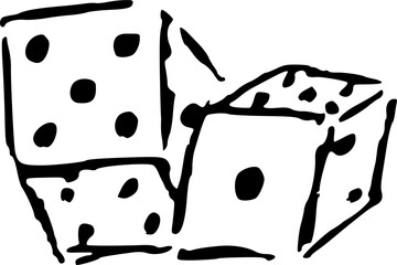 Dice cubes. Casino, gambling, entertainment. White background, free space, vector illustration new