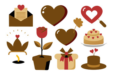 set of cakes happy valentines day 