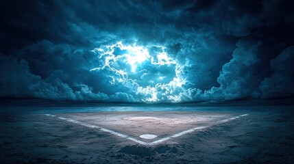 Beach Baseball Field Night Storm Dramatic