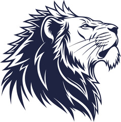 Fototapeta premium lion head silhouette vector design