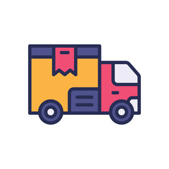 delivery truck icon. vector filled color icon for your website, mobile, presentation, and logo design.