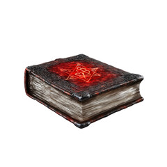 Ancient Grimoire Illuminated Manuscript with Mystical Symbol