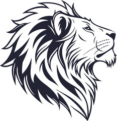 lion head silhouette vector design