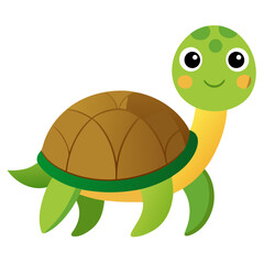 Simple turtle clipart with white background
