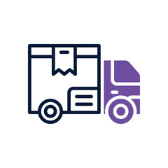 delivery truck icon. vector dual tone icon for your website, mobile, presentation, and logo design.