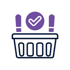 shopping basket icon. vector dual tone icon for your website, mobile, presentation, and logo design.
