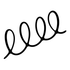 doodle hand drawn black and white outline elements for creative project.