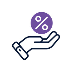 discount icon. vector dual tone icon for your website, mobile, presentation, and logo design.