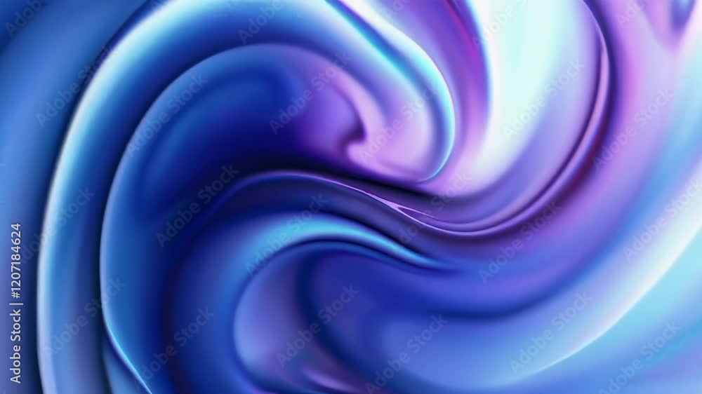 Poster colorful satin-like fabric flowing smoothly in abstract shapes, creating a dynamic and elegant visua