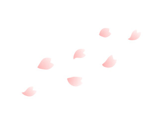 桜の花びらの桜吹雪のイラスト素材04