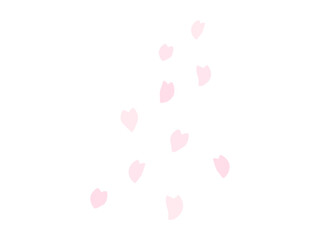 桜の花びらの桜吹雪のイラスト素材02