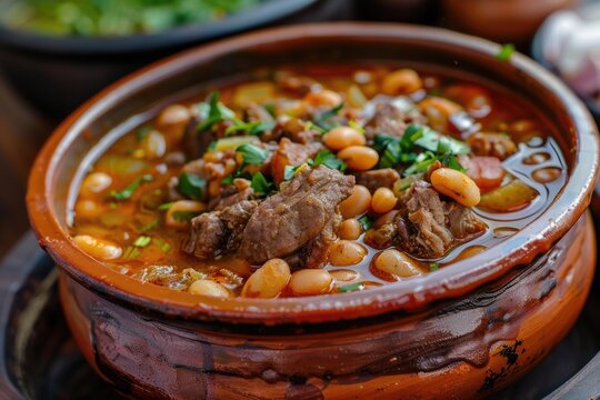 Peruvian goat stew with beans.