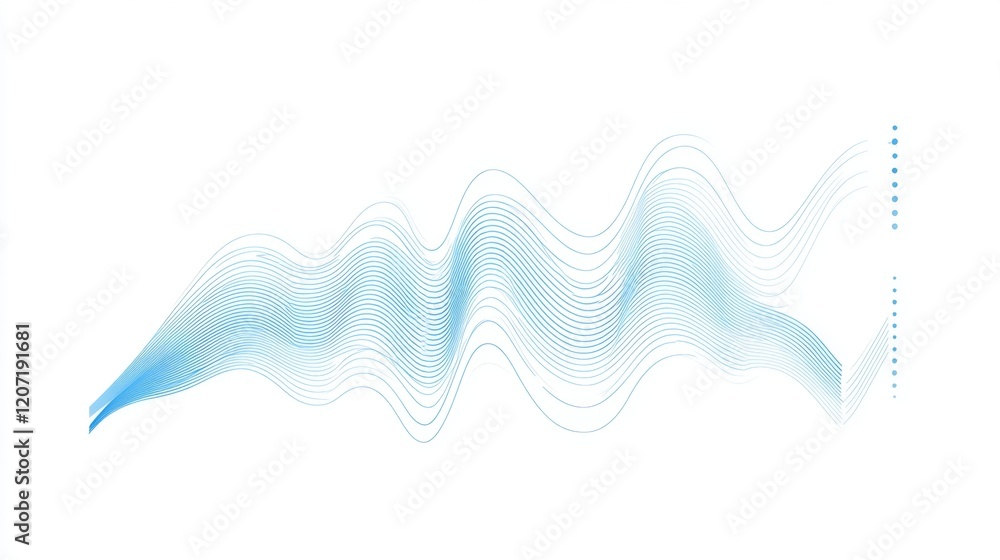 Aufkleber a minimalist line graph with a continuous upward trend in blue against a white background, highlight