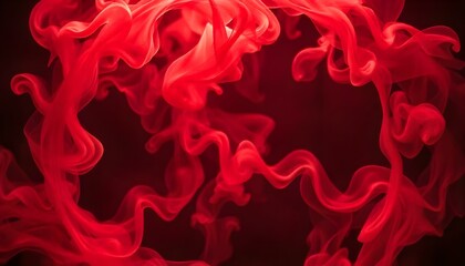 Radiant red smoke creating a glowing frame, set against a black background