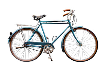 Obraz premium Stylish retro bike with intricate blue details, isolated cleanly.