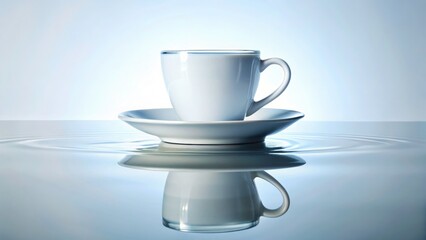 Fototapeta premium Still life: a pristine cup of clean, hydrating water. Crystal clear, refreshing, and beautifully isolated.