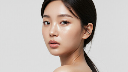 Naklejka premium 아름다운 스킨케어 모델