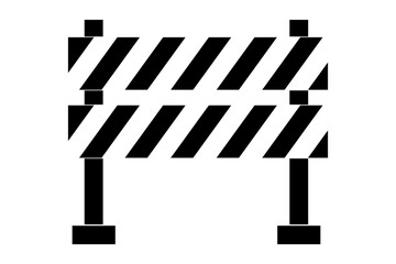 Hurdle roadblock sign, safety protectot icon, symbol. Boundary fence, equipment. security system. Road barrier.