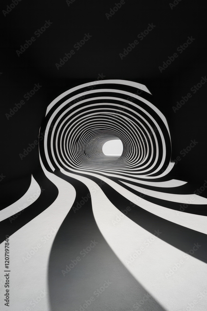 Poster a contemporary minimalist design with fluid, intertwining lines in monochrome, creating a sophistica