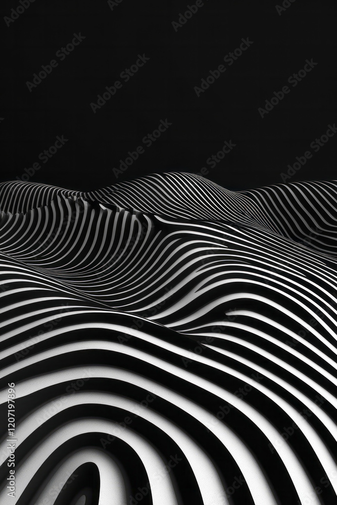 Fototapete a contemporary minimalist design with fluid, intertwining lines in monochrome, creating a sophistica