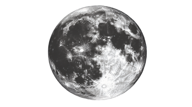 Full Moon isolated on transparent background - Powered by Adobe