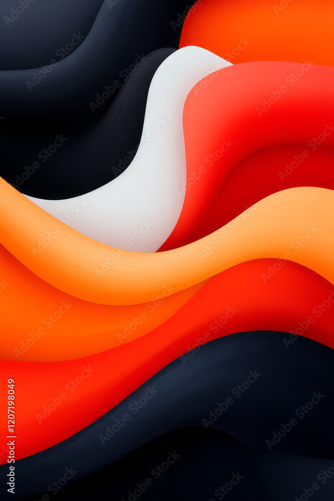 Poster a dynamic minimalist composition with sharp, flowing lines in contrasting colors, emphasizing modern