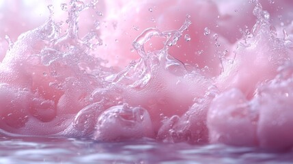 Fototapeta premium Pink Water Bubbles in Ethereal Light
