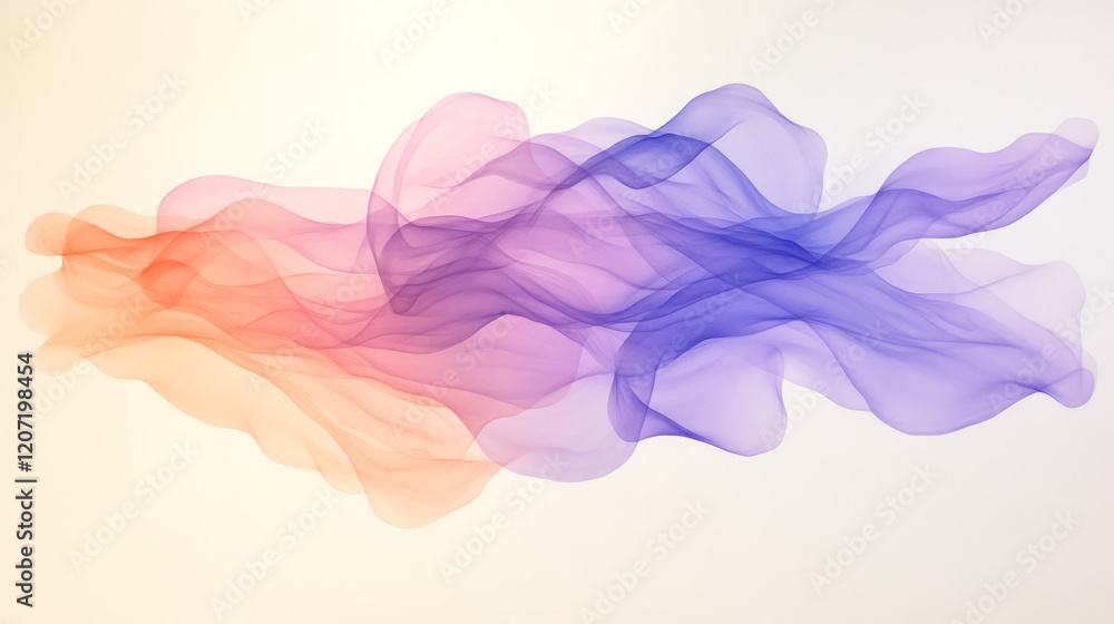 Aufkleber a simplistic yet captivating minimalist artwork featuring smooth flowing lines in soft lavender hues