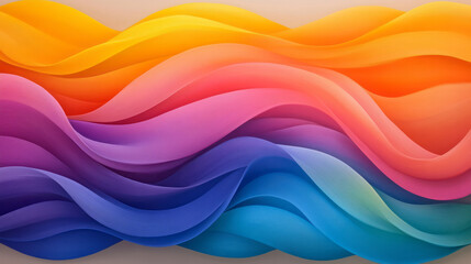 Obraz premium An artistic depiction of vibrant lines cascading in fluid gradient curves, creating a visually stunning and dynamic pattern,