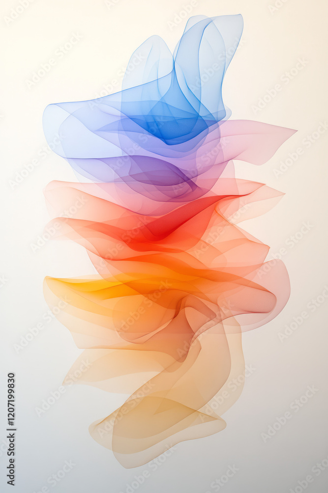 Aufkleber A contemporary abstract design featuring bright lines with gradient transitions, creating a harmonious and energetic visual effect,