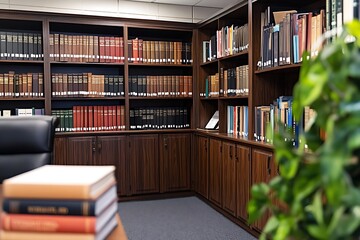 Fototapeta premium Grand Library Corner with Classic Bookshelves