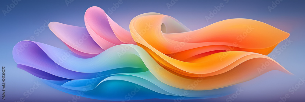 Fototapete a sophisticated abstract artwork featuring dynamic, colorful lines intertwined with seamless gradien