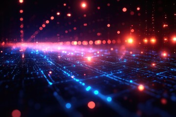 Fototapeta premium Abstract Light Trails Deep Learning and Data Science Aesthetics Background