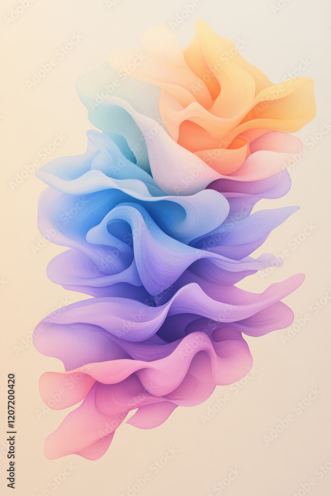Leinwandbilder an elegant composition of flowing colorful waves featuring dynamic gradient vibrancy in shades of bl