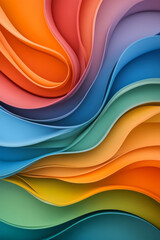 An artistic abstract scene of flowing colorful waves with gradient vibrancy, creating a dynamic and visually engaging composition,