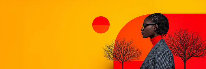 A bold fashion design created by a designer, reflecting individuality through unconventional colors, patterns, and materials,