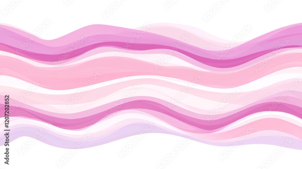 Leinwandbilder a soothing abstract image of soft, wavy lines in gradient shades of pink and lavender, flowing seaml