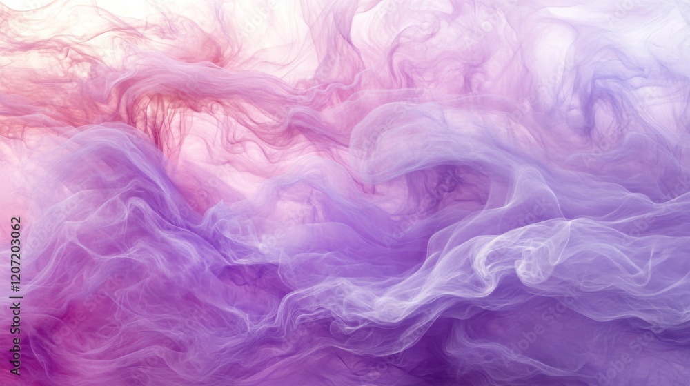 Leinwandbilder a soothing abstract image of soft, wavy lines in gradient shades of pink and lavender, flowing seaml
