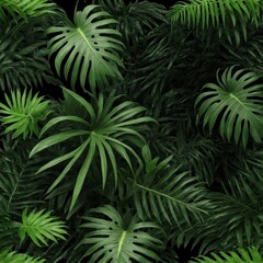 Lush green tropical plants bush,