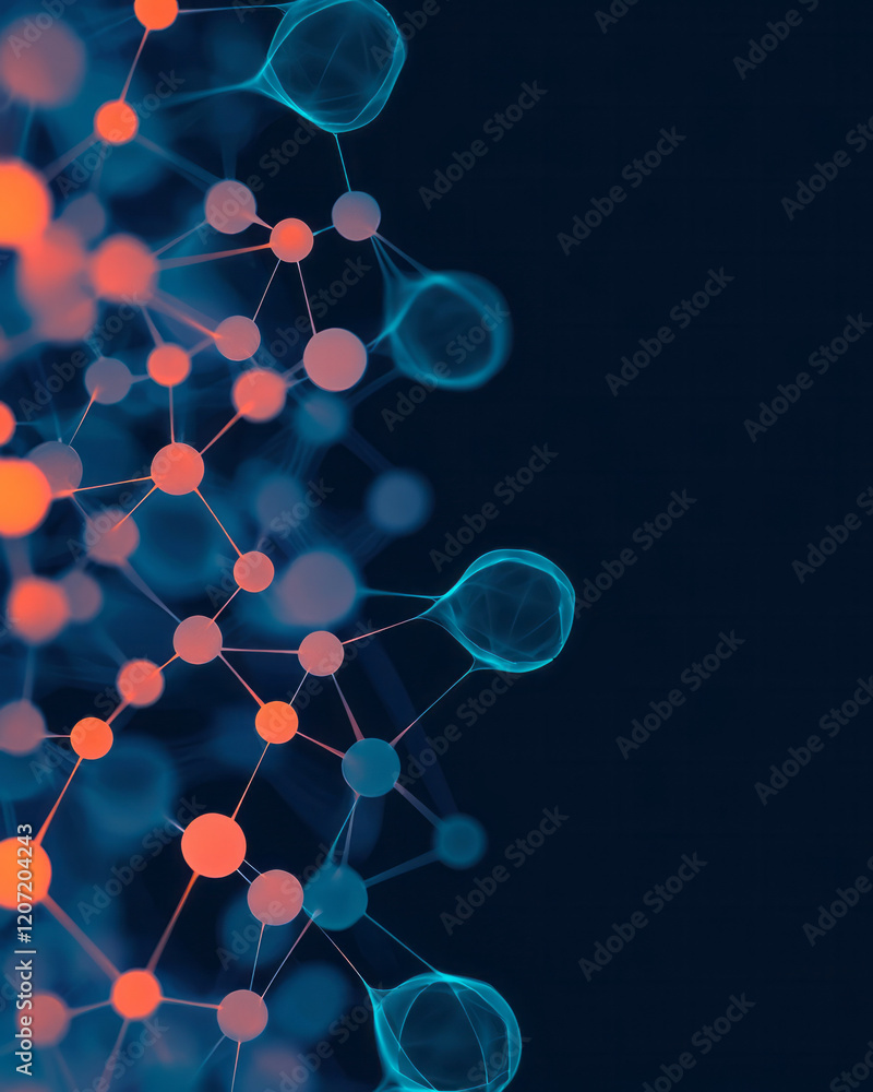 Poster a vibrant digital network visualization with nodes and connections representing system integration,