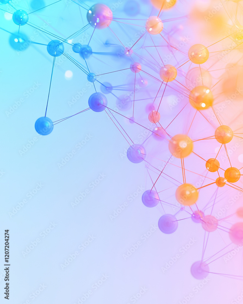 Poster a vibrant digital network visualization with nodes and connections representing system integration,