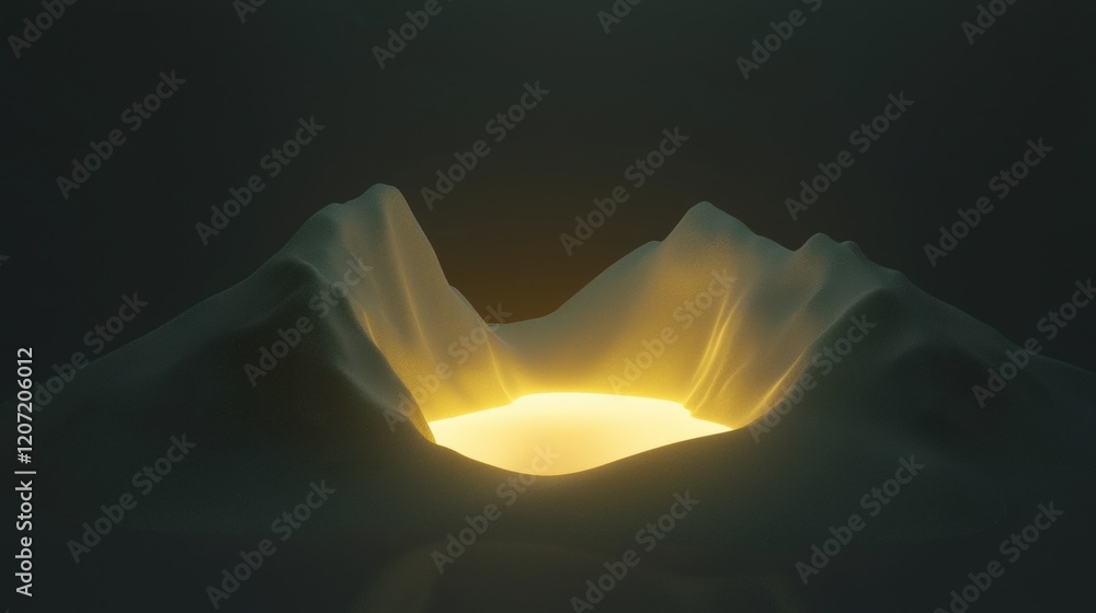 Canvas Prints a mountain range with a large hole in the middle