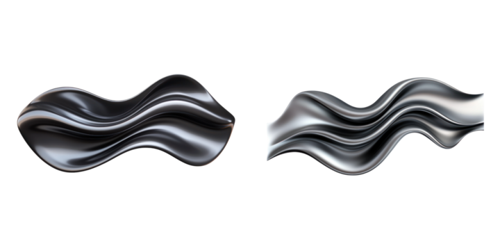 Smooth abstract wave with dynamic liquid metal appearance, evoking fluidity and elegance