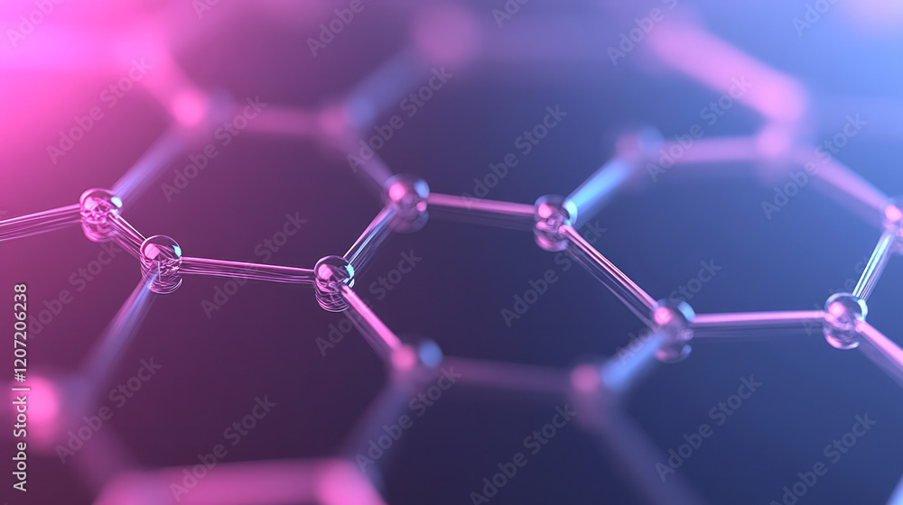Poster a minimalist depiction of a network structure, featuring overlapping hexagonal patterns with subtle 