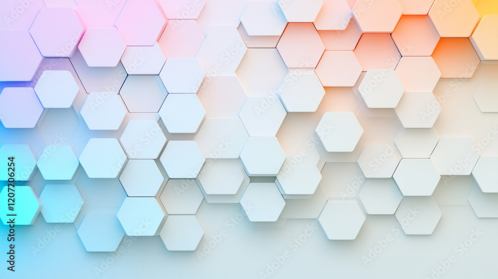 Poster a minimalist depiction of a network structure, featuring overlapping hexagonal patterns with subtle 