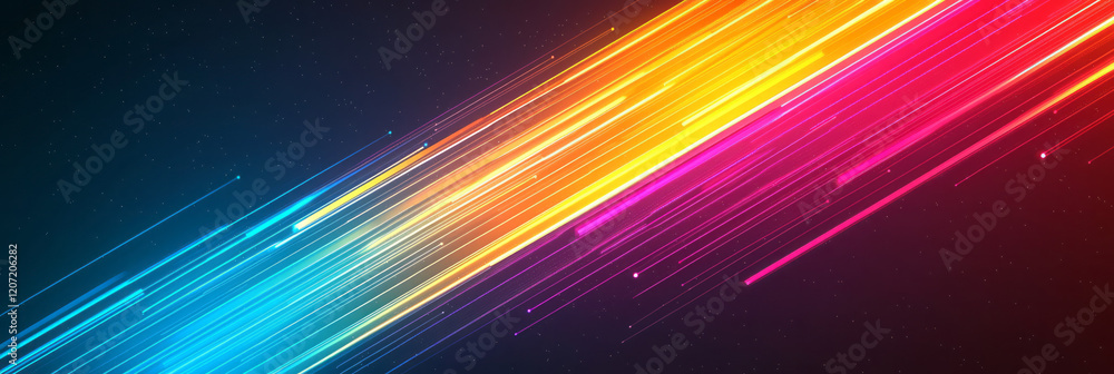 Poster a vibrant network design with sharp angles and glowing red and yellow connections on a dark backgrou