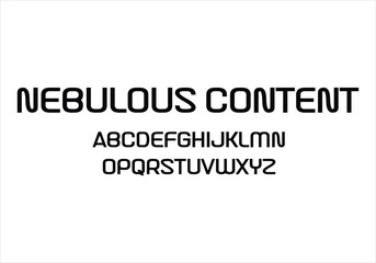 Nebulous Content font for logo and headline. Isolated vector typeset