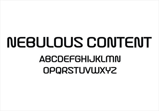 Nebulous Content font for logo and headline. Isolated vector typeset