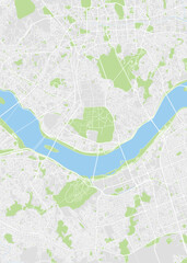 City map Seoul, color detailed plan, vector illustration
