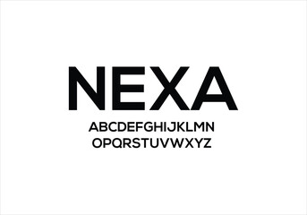Nexa font for logo and headline. Isolated vector typeset